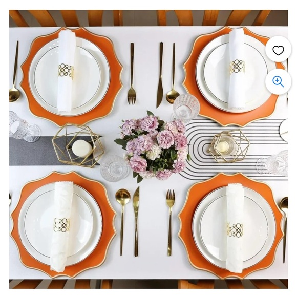 OMURIKO Orange Charger Plates- 6ct - Picture 5 of 6